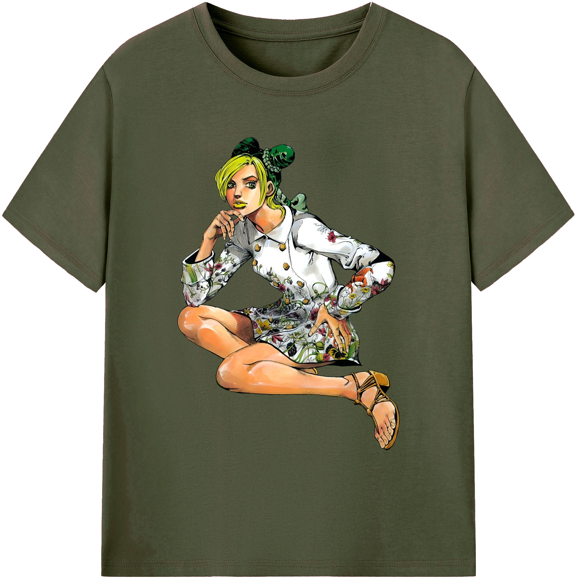 （画像用） "ジョジョの奇妙な冒険 くうじょう ジョリーン JoJo's Bizarre Adventure Jolyne Cujoh " 綿100％ メンズ半袖Tシャツ｜肌触りやわらか＆通気性